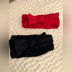 Set of Two Baby Bling Bows - Black and Red